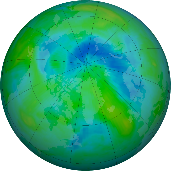Arctic ozone map for 12 September 1999